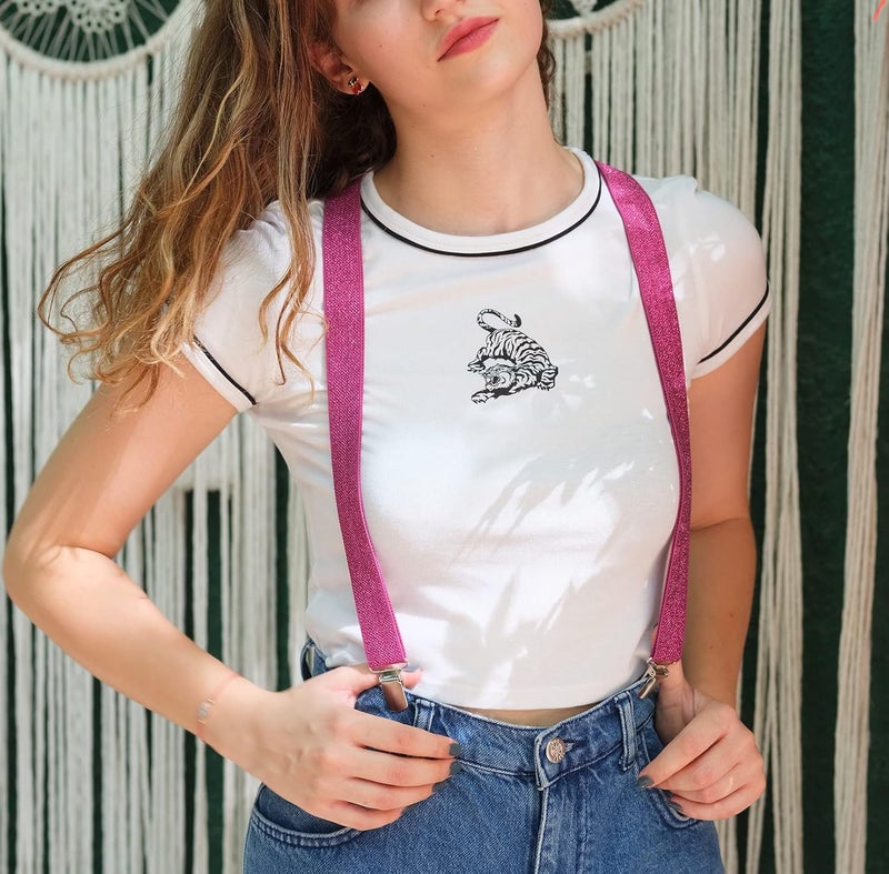 Action Ward Store Women's Suspenders - 1" Width - Y Back 4 Clip Skinny Ladies Suspenders - Image 3
